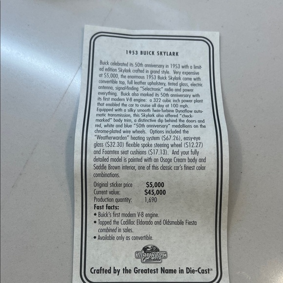 Matchbox 1953 Buick Skylark Yellow Convertible Toy Car DINKY - Picture 7 of 7